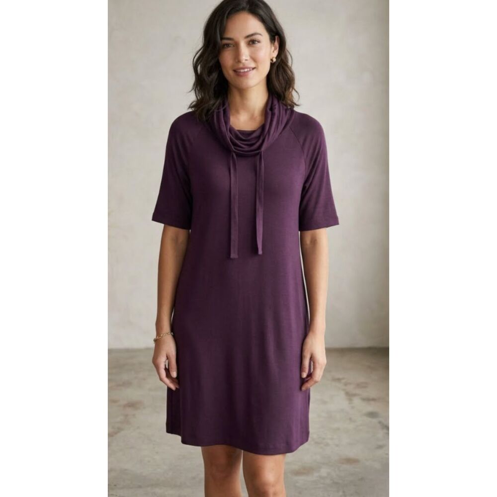 LOFT Lounge Cowl Neck Stretch Jersey Shift Dress Women's Size Medium